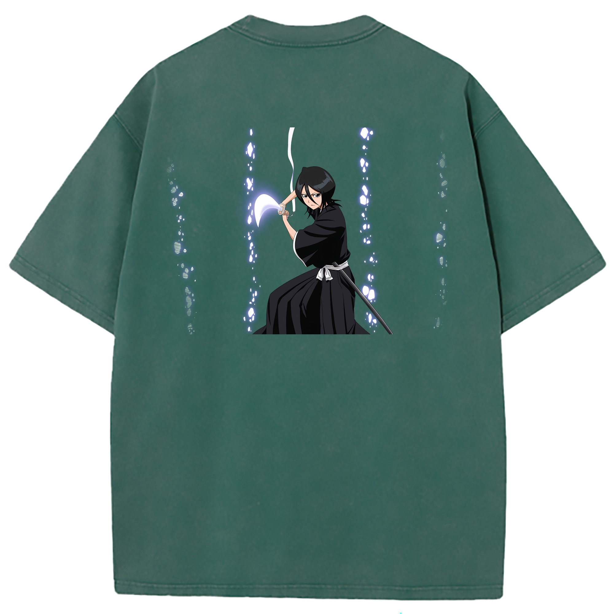 （画像用） ブリーチ 朽木ルキア BLEACH Kuchiki Rukia 綿100% ヴィンテージ風 半袖Tシャツ（背面プリント）